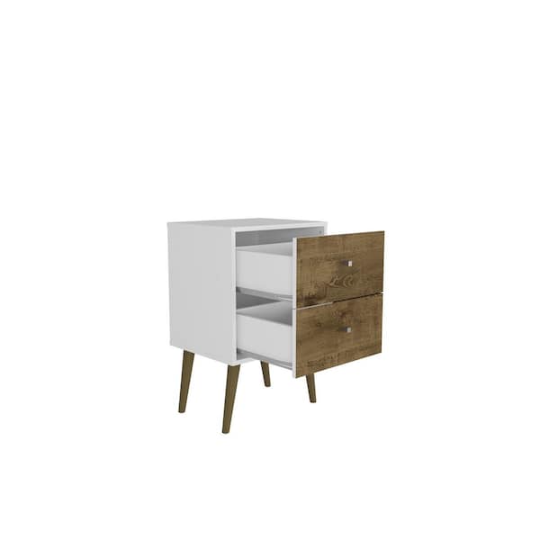 Manhattan comfort liberty mid century modern deals nightstand 2.0 with 2 full extension drawers