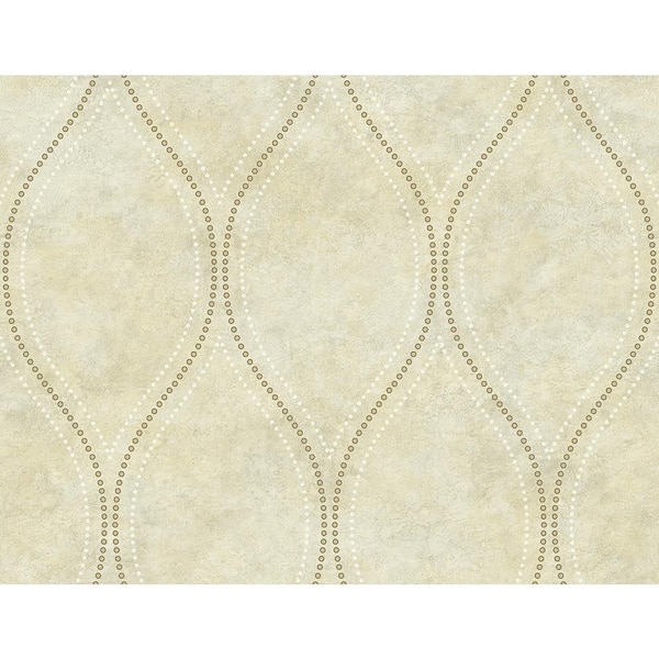 Kenneth James Eira Beige Marble Ogee Vinyl Strippable Roll (Covers 60.8 sq. ft.)