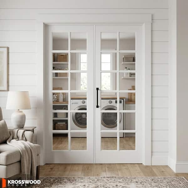 Krosswood Doors 56 in. x 96 in. Craftsman Shaker 12-Lite Right