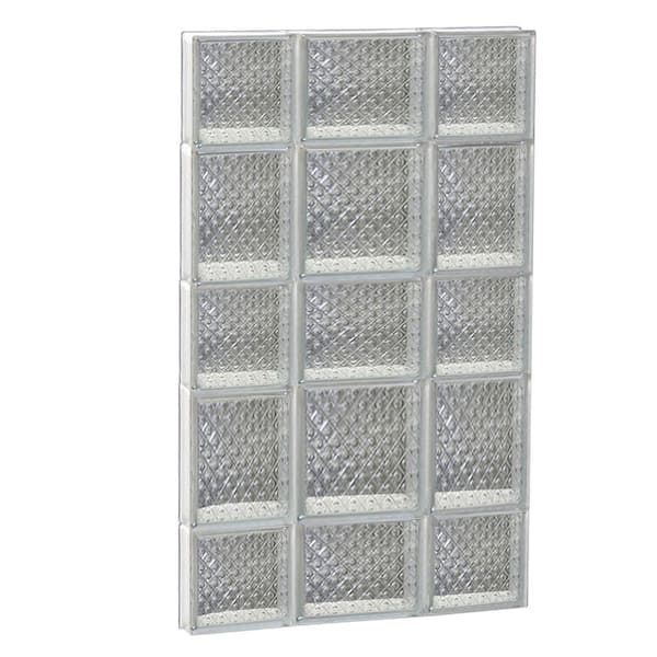 Clearly Secure 19.25 in. x 32.75 in. x 3.125 in. Frameless Diamond Pattern Non-Vented Glass Block Window