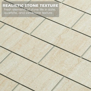 Stone Beige 12 in. x 12 in. PVC Peel and Stick Tile Backsplash (5 sq. ft./5-Sheets)