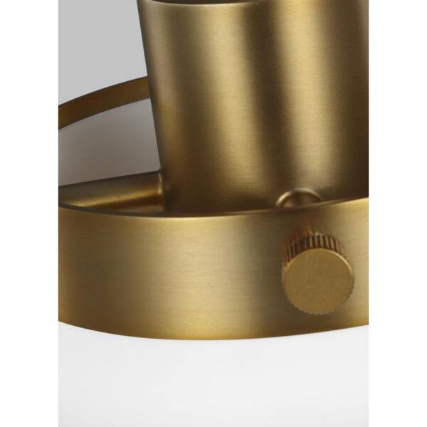 Generation Lighting - Wellfleet 20 in. W x 8.625 in. H 1-Light Matte White/Burnished Brass Medium Wide Pendant Light, No Bulbs Included