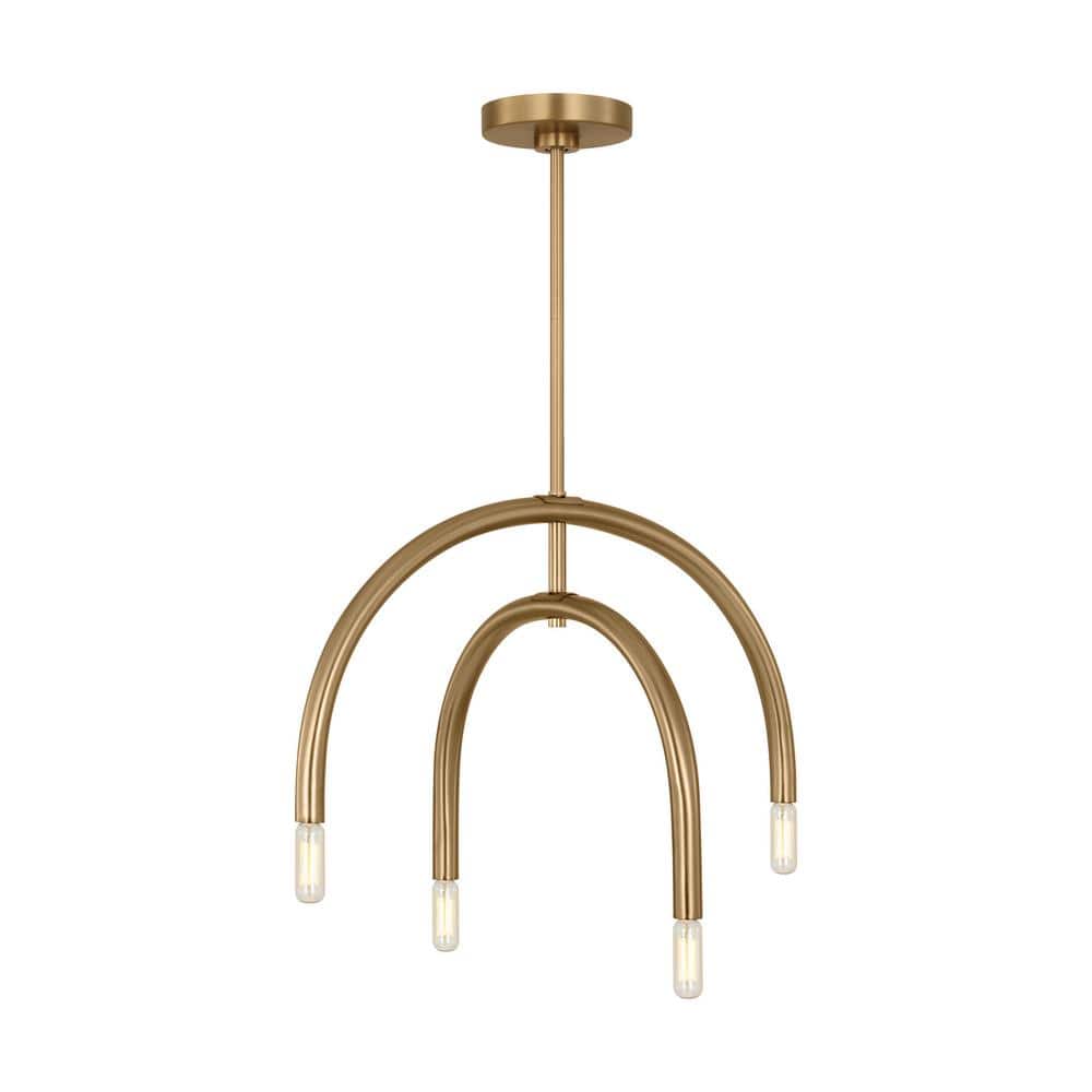 Hadden Satin Brass 4-Light Modern Chandelier