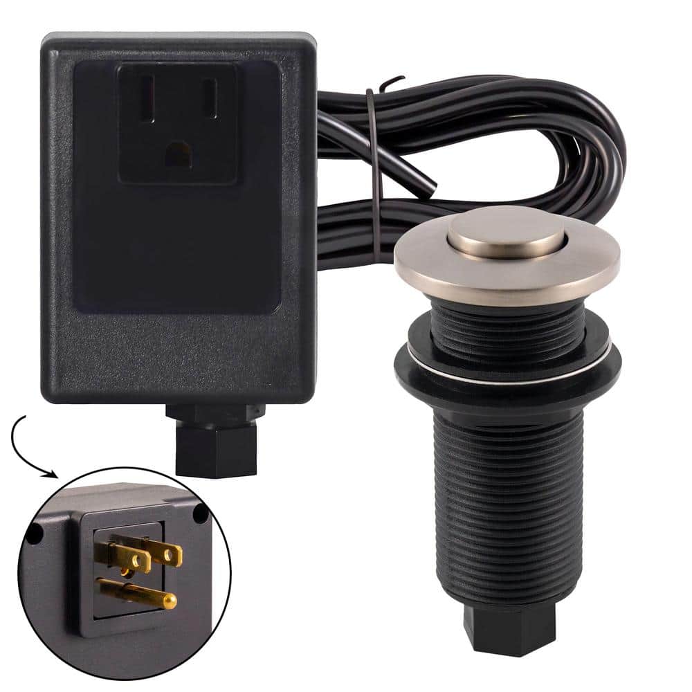 Sink Top Waste Disposal Air Switch and Single Outlet Control Box, Flush Button, Satin Nickel price history on PriceWatchPro