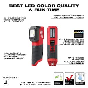 M12 12V Lithium-Ion Cordless LED Paint and Detailing Color Match Light w/M12 Compact High Output 2.5 Ah Battery Pack