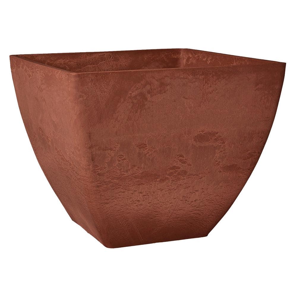 Arcadia Garden Products Simplicity Square 16 in. x 16 in. x 13 in. Terra Cotta PSW Pot