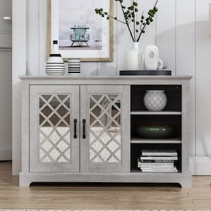 Millicent Dusty Gray Oak 45.7 in. 2 Door Sideboard with Shelves