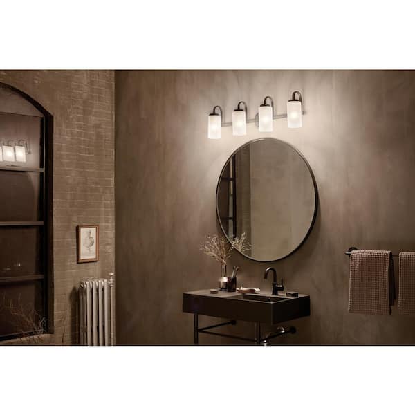 KICHLER Kennewick 32 in. 4-Light Black Traditional Bathroom Vanity