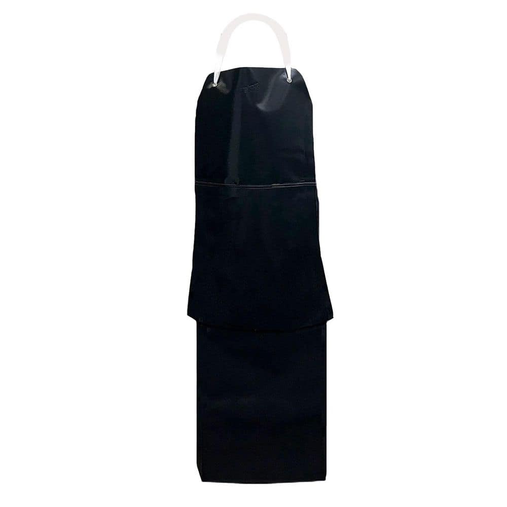 Heavy Duty Black PVC Leather Adjustable Shop Apron