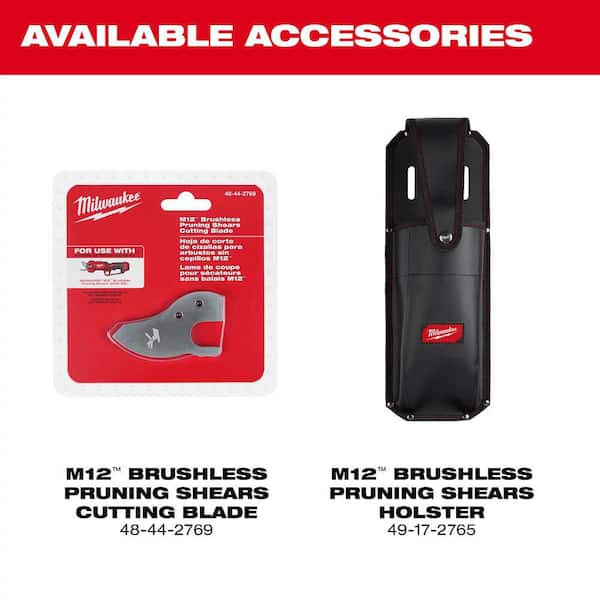 Milwaukee - M12 12V Cordless Brushless Pruner Shears Kit W/ 2.0 Ah Battery & Charger