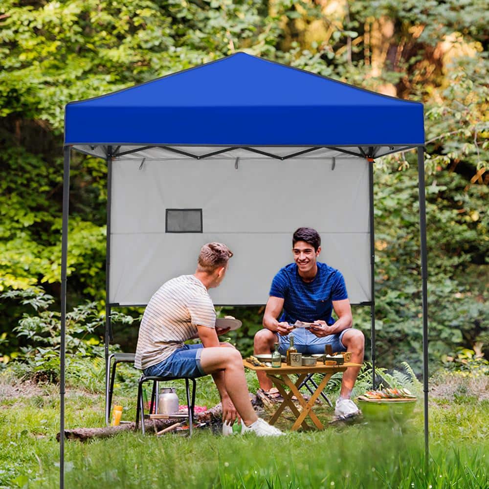 6 ft. x 4 ft. Blue Instant Canopy Pop Up Tent with Adjustable Sun Wall, Mesh Pocket, Carry Bag price history on PriceWatchPro