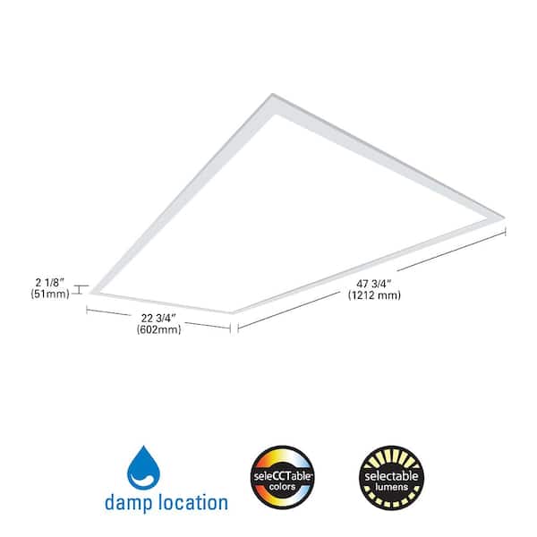 2 ft. x 4 ft. Adjustable Lumens 6400/5150/3650, Integrated LED Panel Light, Adjustable CCT 3500K/4000K/5000K