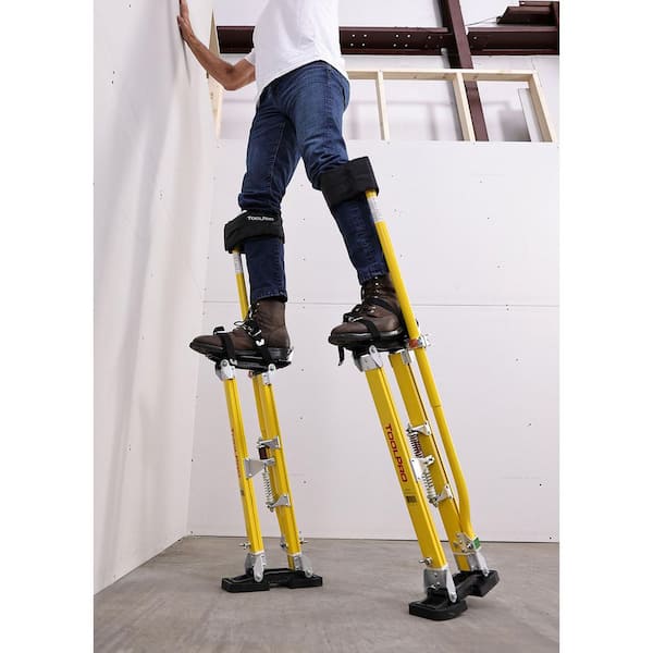 ToolPro 24 in. to 40 in. Magnesium Adjustable Drywall Stilts With 