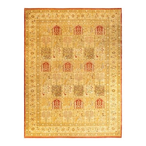 Mogul One-of-a-Kind Traditional Orange 10 ft. 4 in. x 13 ft. 10 in. Oriental Area Rug
