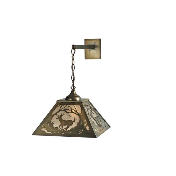 Illumine 1 Light Deer Wall Sconce Mica Glass Anqitue Copper Finish