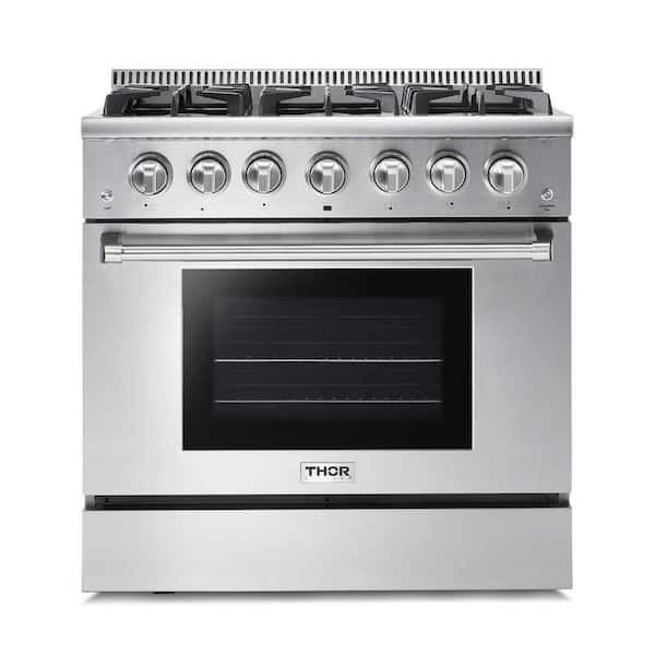 Thor Kitchen 36 in. 5.2 cu. ft. Oven Gas Range in Stainless Steel