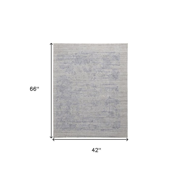 Blue and Gray 4 ft. x 6 ft. Abstract Area Rug