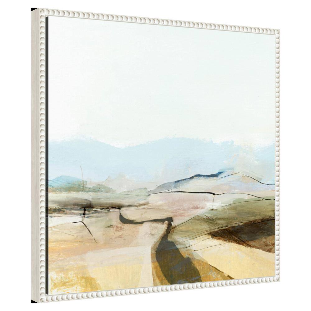 Beaded White Framed Abstract Nature Canvas Wall Art 22 x 22-in