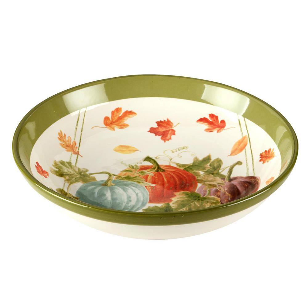 Autumn Harvest 13 in. 128 fl. oz. Multi-Colored Earthenware Serving Bowl price history on PriceWatchPro