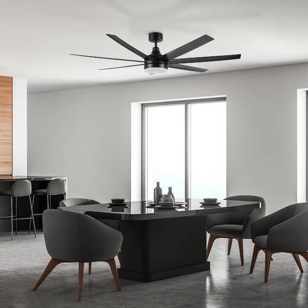 Daventry 65 in. Color Changing Integrated LED Indoor Matte Black 6-Speed DC Ceiling Fan w/ Light Kit and Remote Control