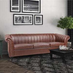 Mehmud 64 Genuine Leather Rolled Arm Loveseat Charlton Home Fabric: Camel