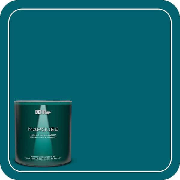 BEHR MARQUEE 1 qt. #S-H-520 Peacock Tail Semi-Gloss Enamel Interior Paint & Primer