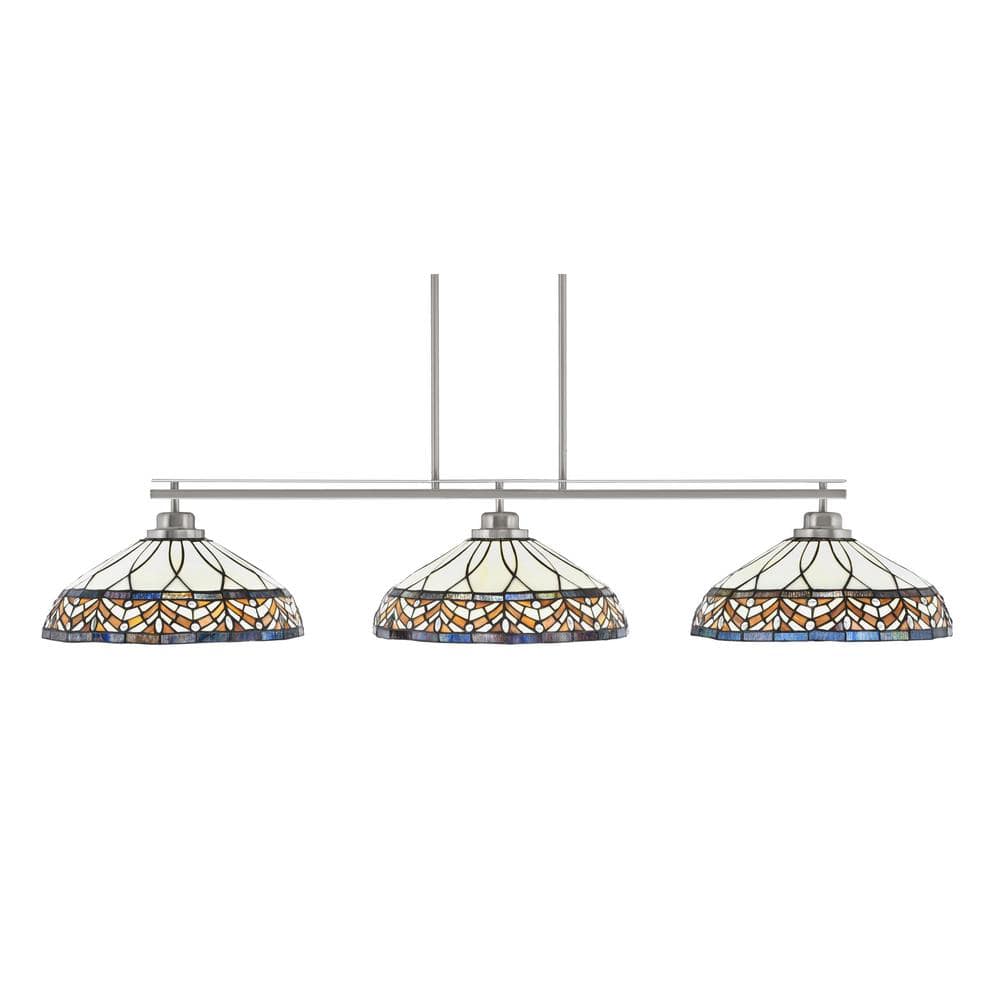 Monroe 3-Light Billiard Light, Round Fitter, Brushed Nickel Finish, 16 in. 
