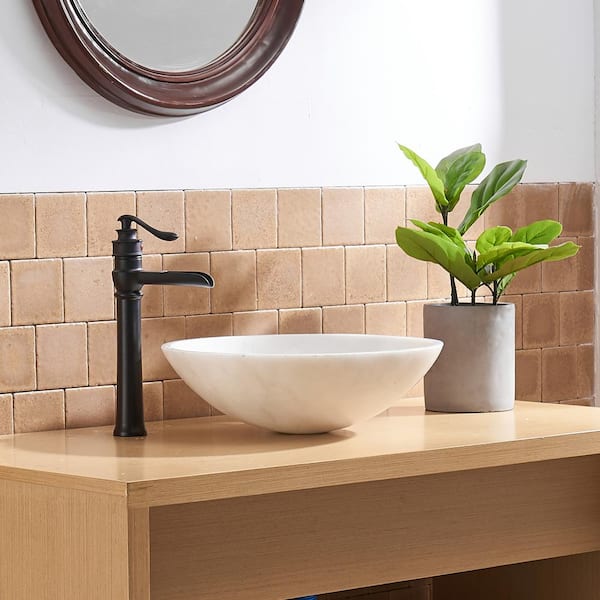 Waterfall Single Hole Single-Handle Vessel Bathroom Faucet With Pop-up Drain Assembly in Matte Black