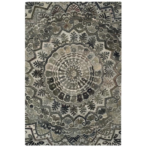 SAFAVIEH Marquee Gray/Multi Doormat 3 ft. x 5 ft. Border Area Rug