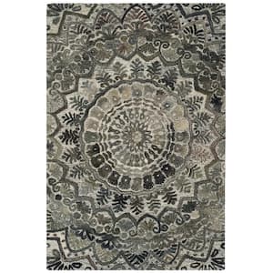 Marquee Gray/Multi 4 ft. x 6 ft. Border Area Rug