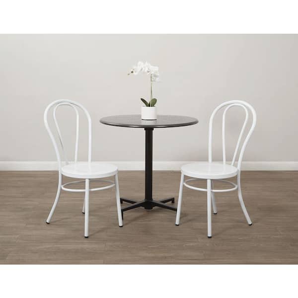 OSP Home Furnishings Odessa Solid White Metal Dining Chair (Set of 2)
