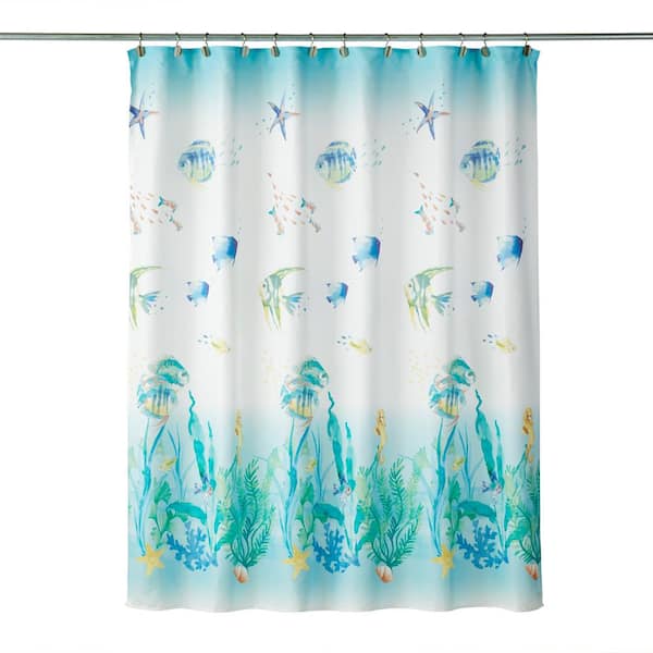 SKL Home 72 in. Ocean Watercolor Shower Curtain