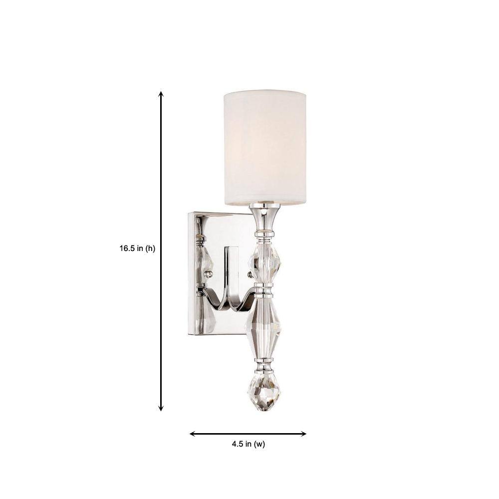 Evi Chrome 16.5" Direct Wired Electric Wall Sconce