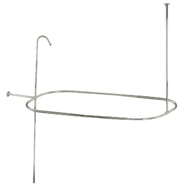 Kingston Brass Vintage 62 in. Shower Riser with Rectangular Enclosure in Polished Nickel
