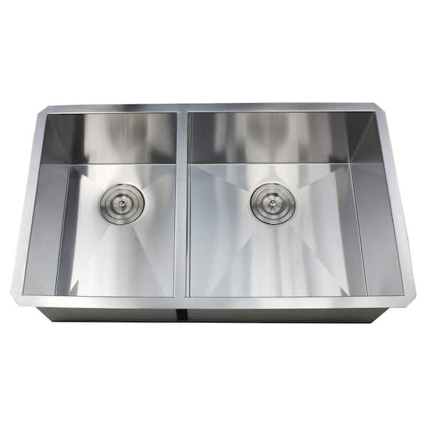 32" Stainless Steel Zero Radius Kitchen Prep Bar Sink 