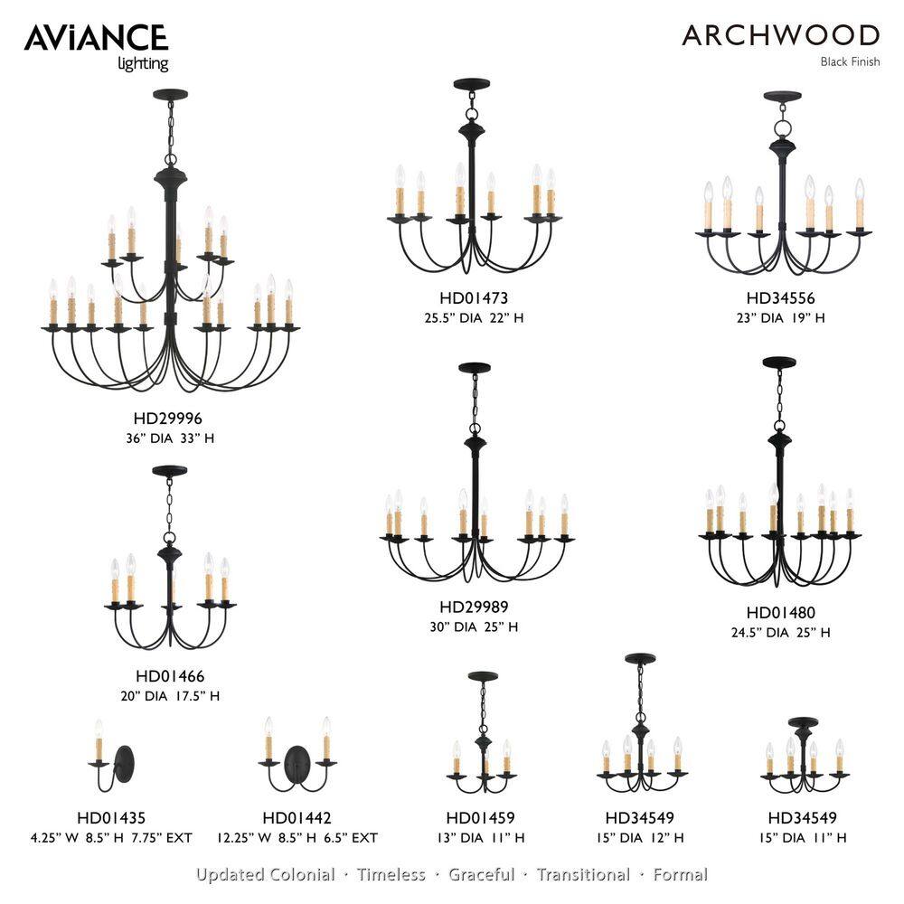 Heritage Black Steel 8-Light Curved Chandelier