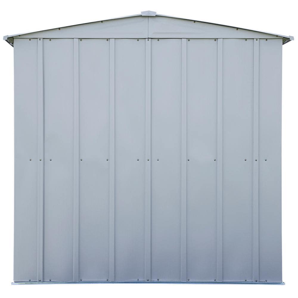 6 ft. x 7 ft. Flute Grey Galvanized Steel Storage Shed