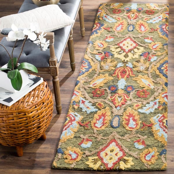 Blossom Green/Multi 2 ft. x 14 ft. Floral Runner Rug