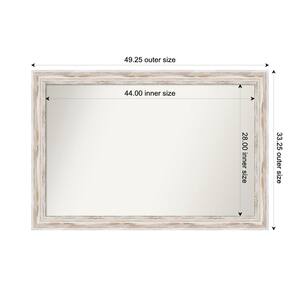 Alexandria Whitewash 49.25 in. x 33.25 in. Custom Non-Beveled Wood Framed Bathroom Vanity Wall Mirror