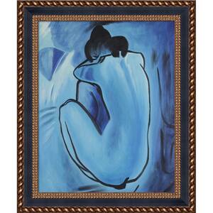 Blue Nude by Pablo Picasso Verona Black and Gold Braid Framed Oil Painting Art Print 20.75 in. x 24.75 in.
