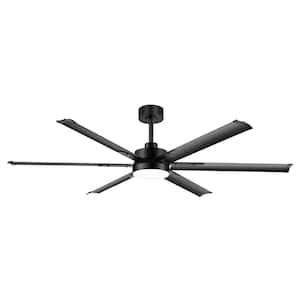 Aubrey 65 in. Indoor 120-Volt Black-Aluminum-Blade Black Industrial Ceiling Fan with Integrated LED and Remote Control