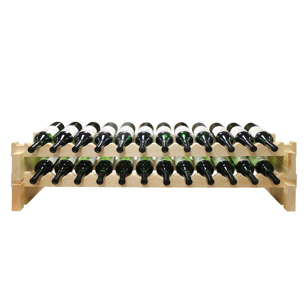 2 x 12 Bottle Modular Wine Rack, Natural