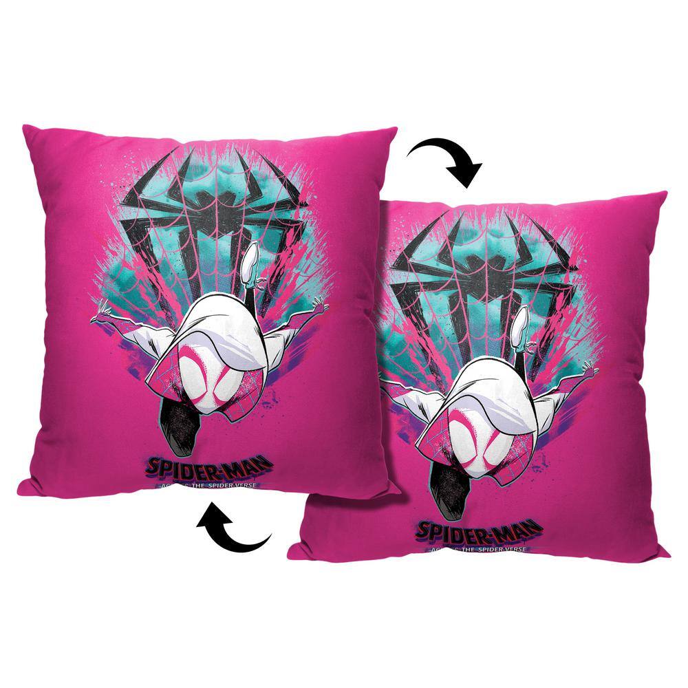 Spider-Man Pink Polyester Kids' Decorative Throw Pillow 18x18 Inches
