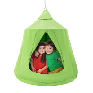 Hanging Tree Tent 330 lbs. Capacity Hanging Tent Hammock Swing w/ LED Lights String Hammock Bed