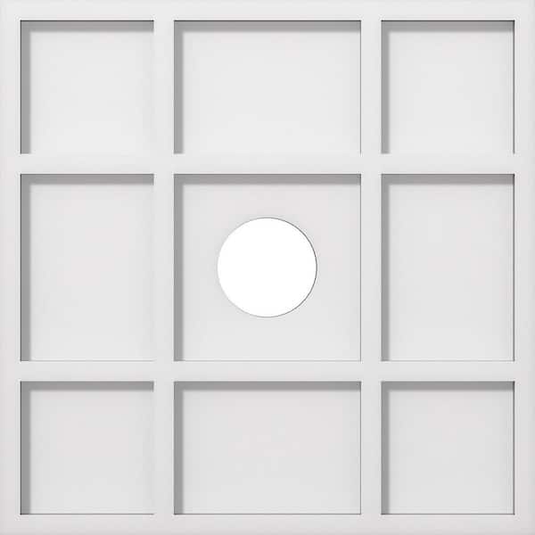 Ekena Millwork 1 in. P X 5-1/2 in. C X 16 in. OD X 3 in. ID Rubik Architectural Grade PVC Contemporary Ceiling Medallion