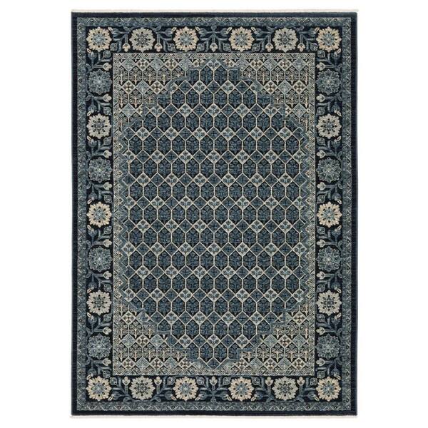 3 ft. x 5 ft. Ivory Oriental Area Rug with Fringe