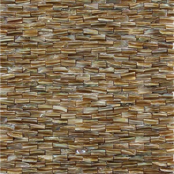 Ivy Hill Tile Baroque Pearl 3D Brick Pattern 12 in. x 12 in. x 2 mm Pearl Glass Mosaic Tile