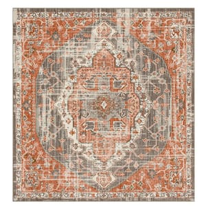 Pantaleone Coral 8 ft. x 8 ft. Square Oriental Area Rug