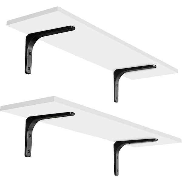 Unbranded 23.6 in. W x 8 in. D White Floating Shelf Decorative Wall Shelf Set of 2