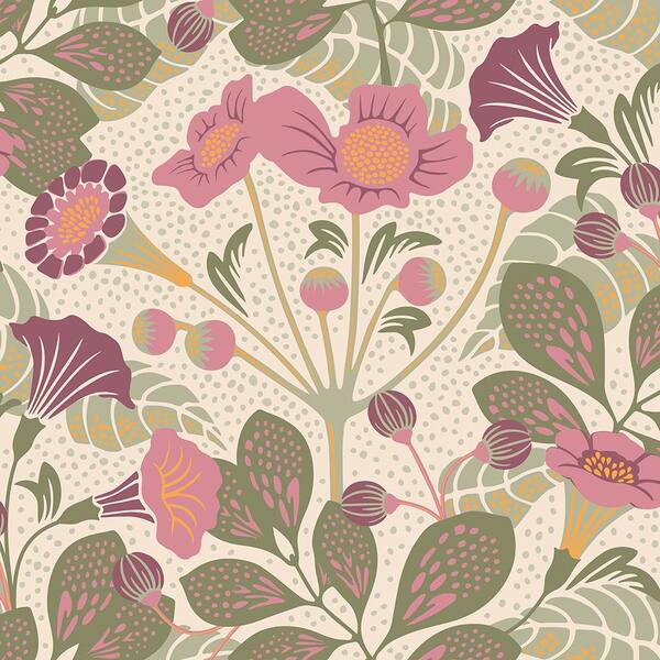 Brewster Tropisk Pink Floral Paper Strippable Roll Wallpaper (Covers 57.8 sq. ft.)